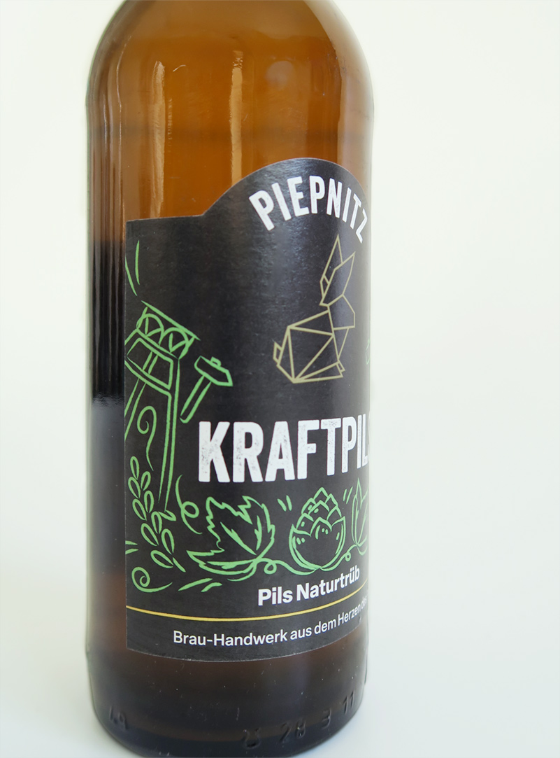 piepnitz_kraftpils-detail_etikett Bieretikett Detailansicht für Pils